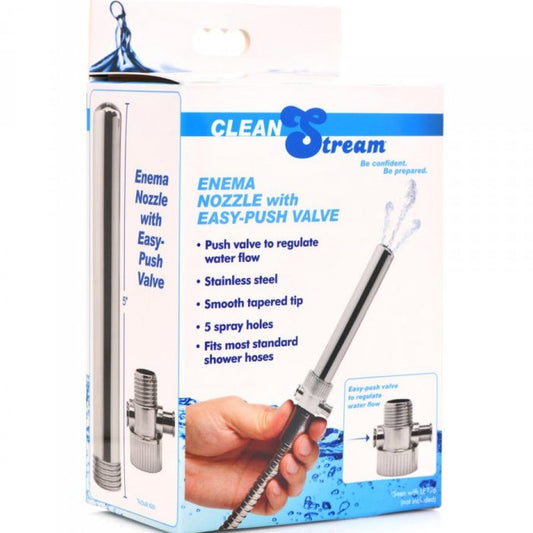 ENEMA NOZZLE WITH PUSH VALVE